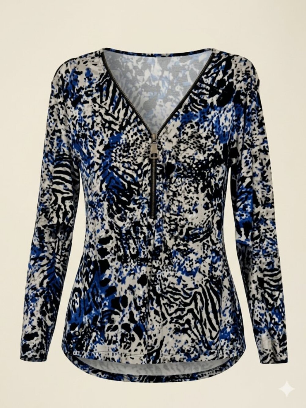 Alfani XL Abstract Animal Print Tunic with Zipper
